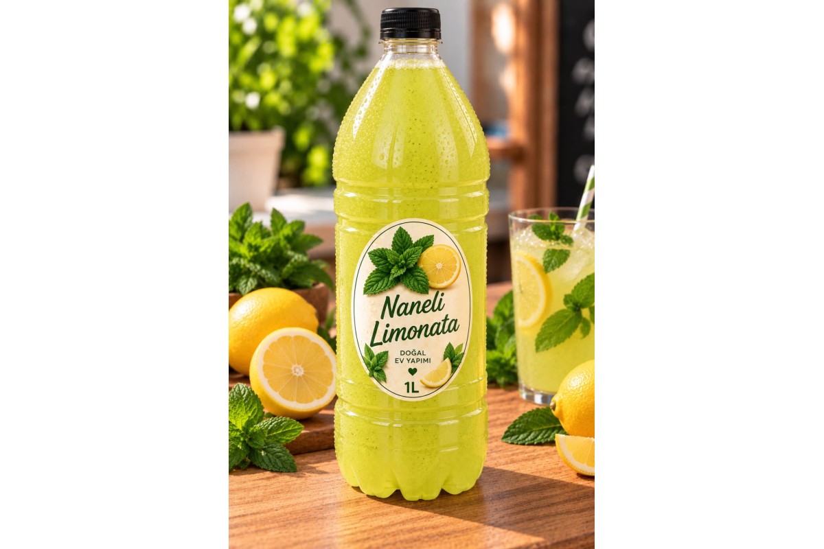 Ev Yapımı Nane Aromalı Limonata 1 Lt