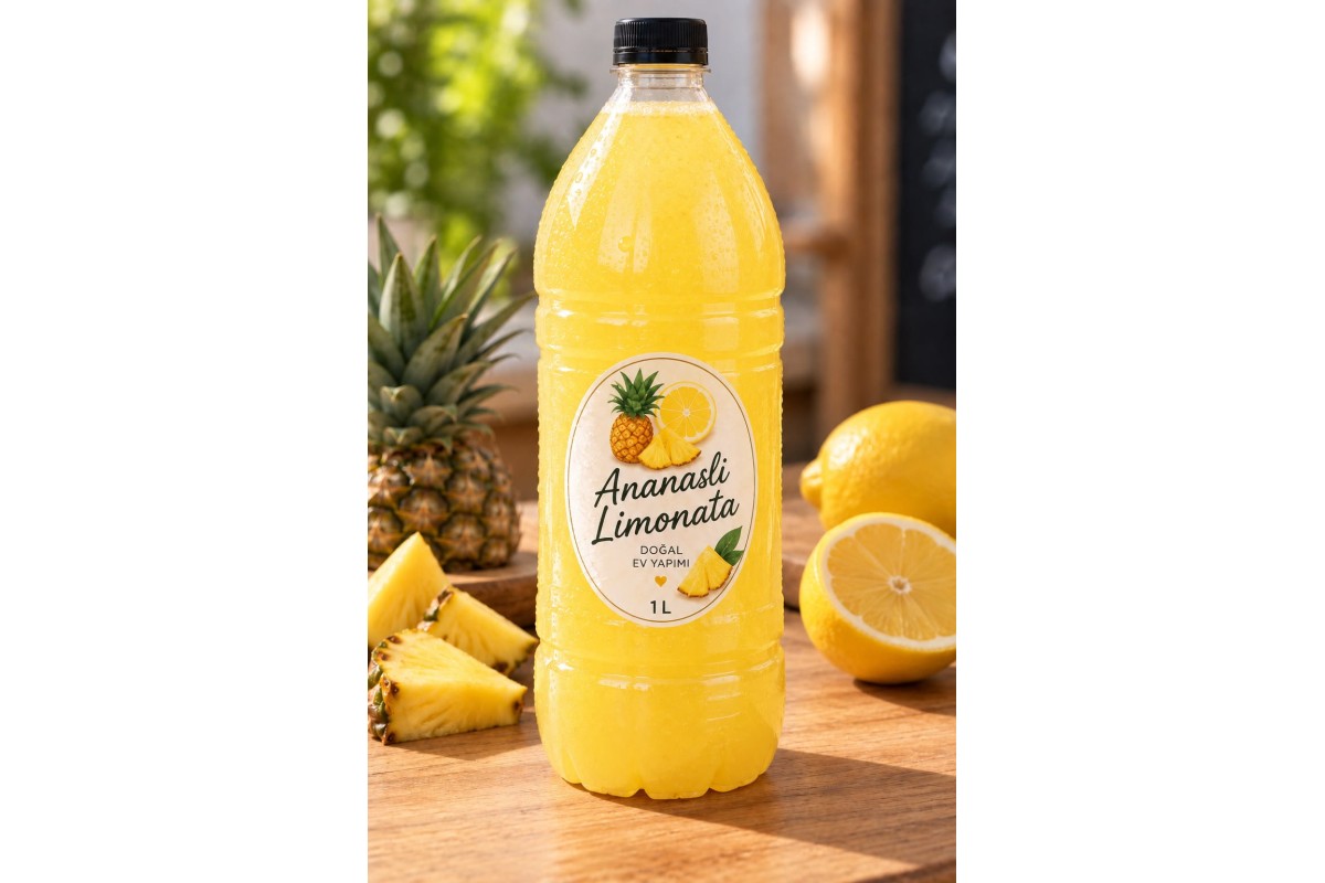 Ev Yapımı Ananas Aromalı Limonata 1 Lt