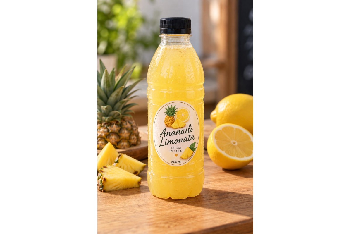 Ev Yapımı Ananas Aromalı Limonata 500 ml