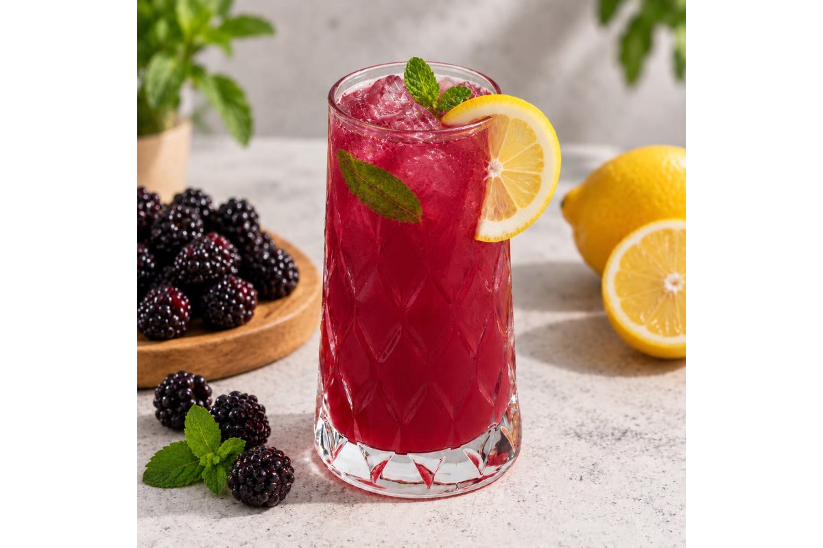 Ev Yapımı Böğürtlen Aromalı Limonata 350 ml