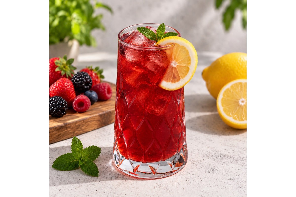 Ev Yapımı Kırmızı Orman Meyveli İce Tea 350 ml
