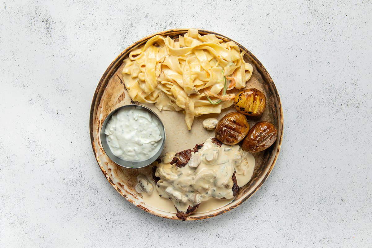 Kremalı Mantarlı Steak
